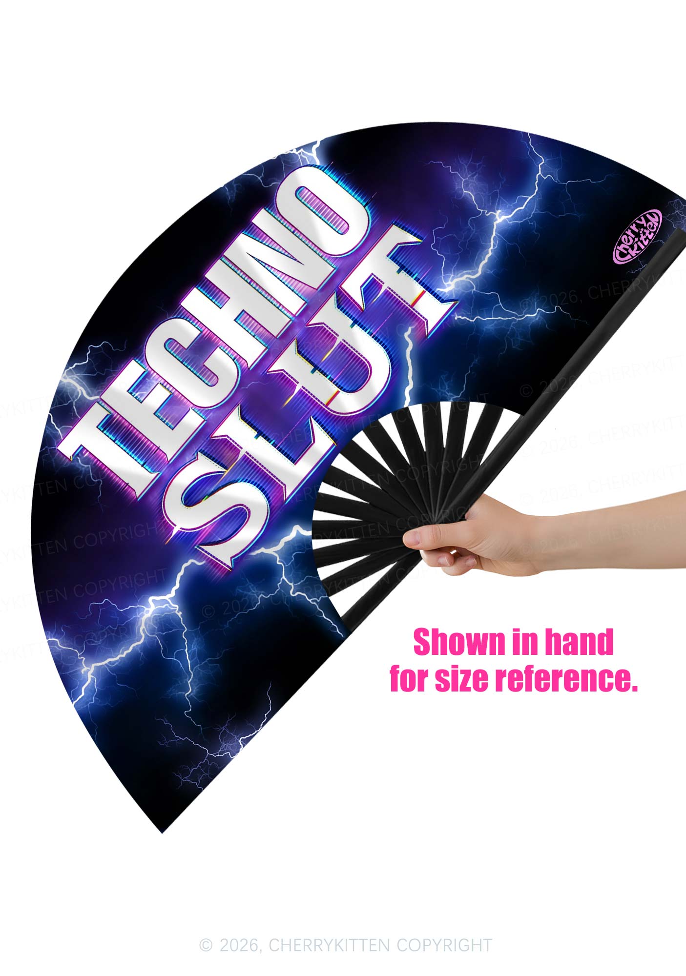Techno Slxt Y2K Rave Hand Fan Cherrykitten