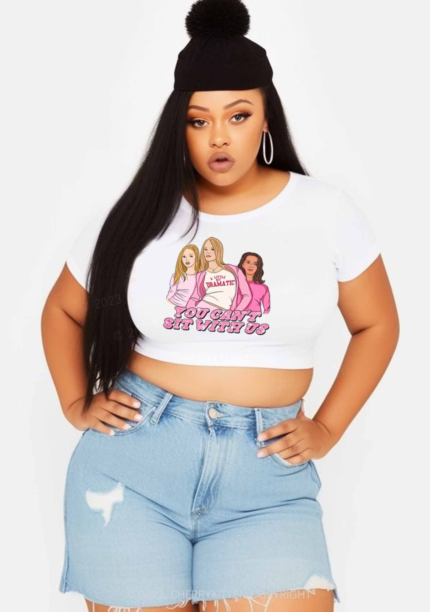 Curvy You Can't Sit With Us Y2K Baby Tee Cherrykitten
