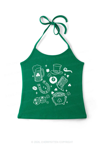 Luck Symbols St Patricks Y2K Halter Neck Cami Cherrykitten