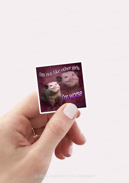 I'm Worse Rat 1Pc Y2K Sticker Cherrykitten
