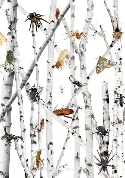 Insects On Birch Y2K Print Cami Crop Top Cherrykitten