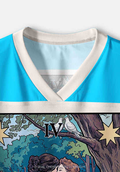 Blue Best Friends Pride Y2K Crop Sport Jersey Shirts Cherrykitten