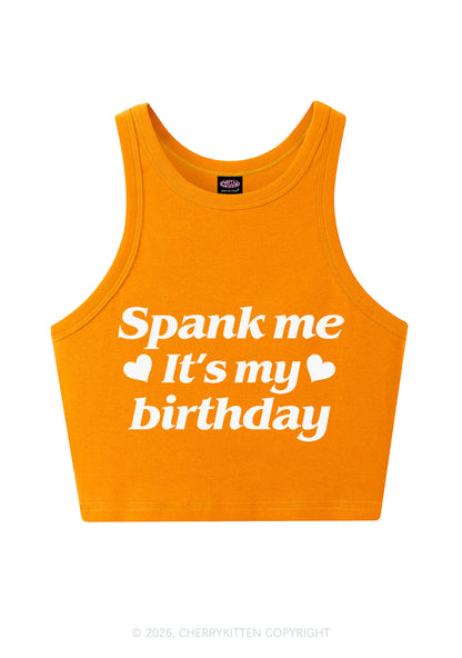 Spank Me Its My Birthday Heart Y2K Crop Tank Top Cherrykitten