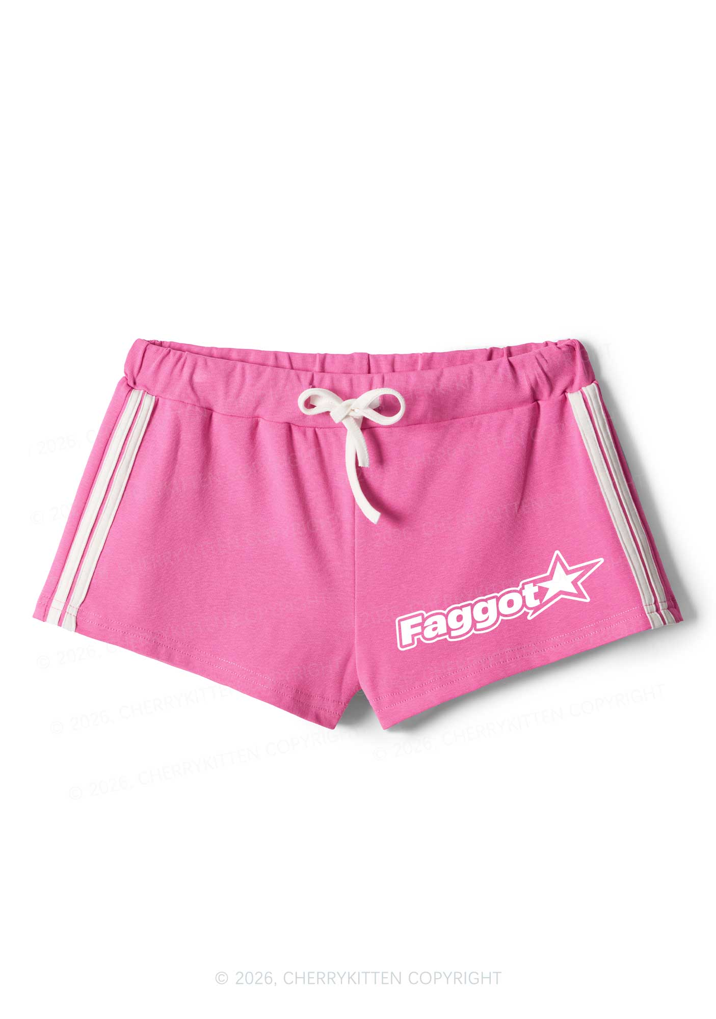 Faggot Star Logo Pride Y2K Drawstring Mini Shorts Cherrykitten