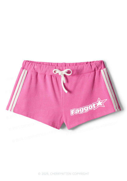 Faggot Star Logo Pride Y2K Drawstring Mini Shorts Cherrykitten