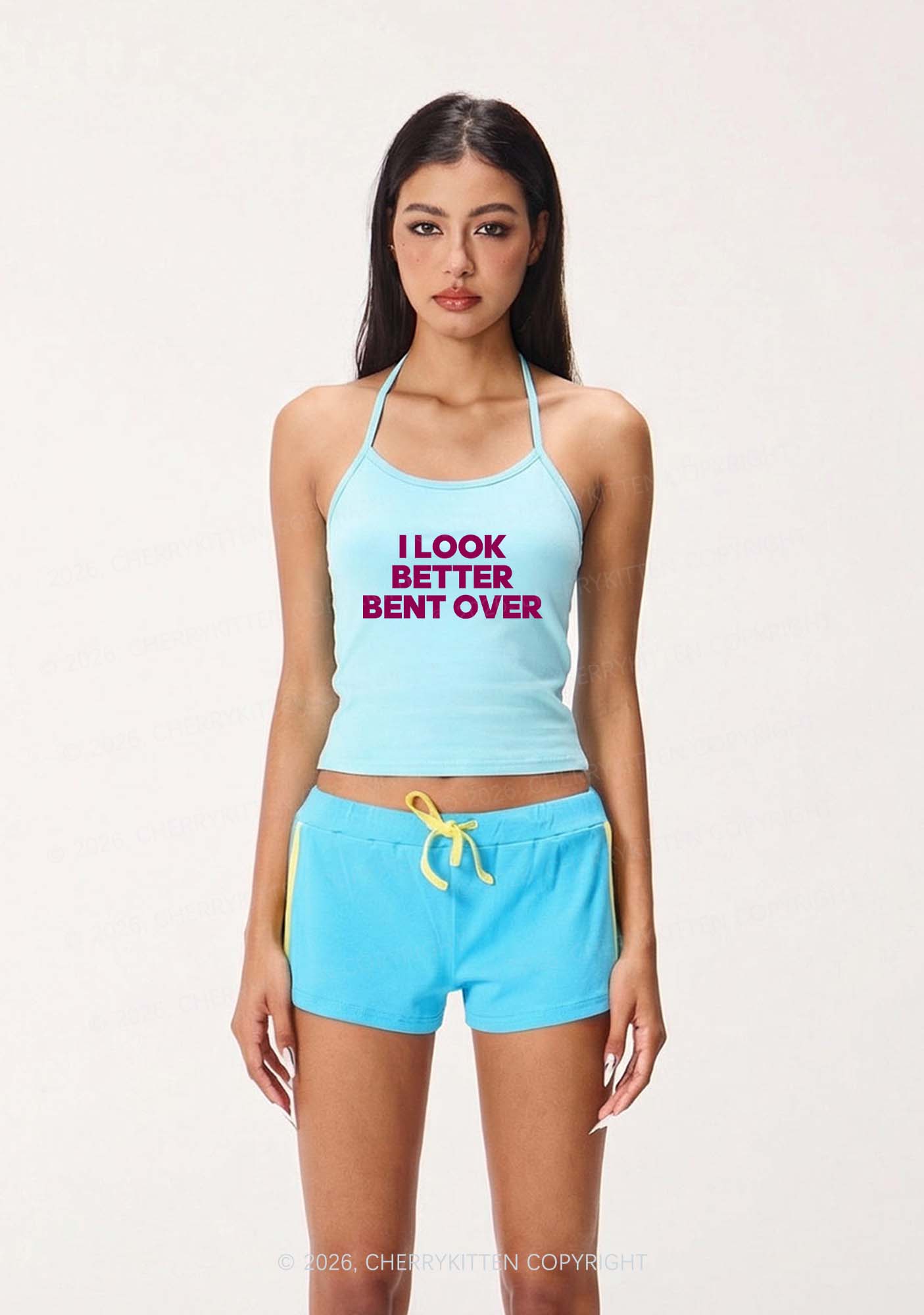 Look Better Bent Over Y2K Halter Neck Cami Cherrykitten