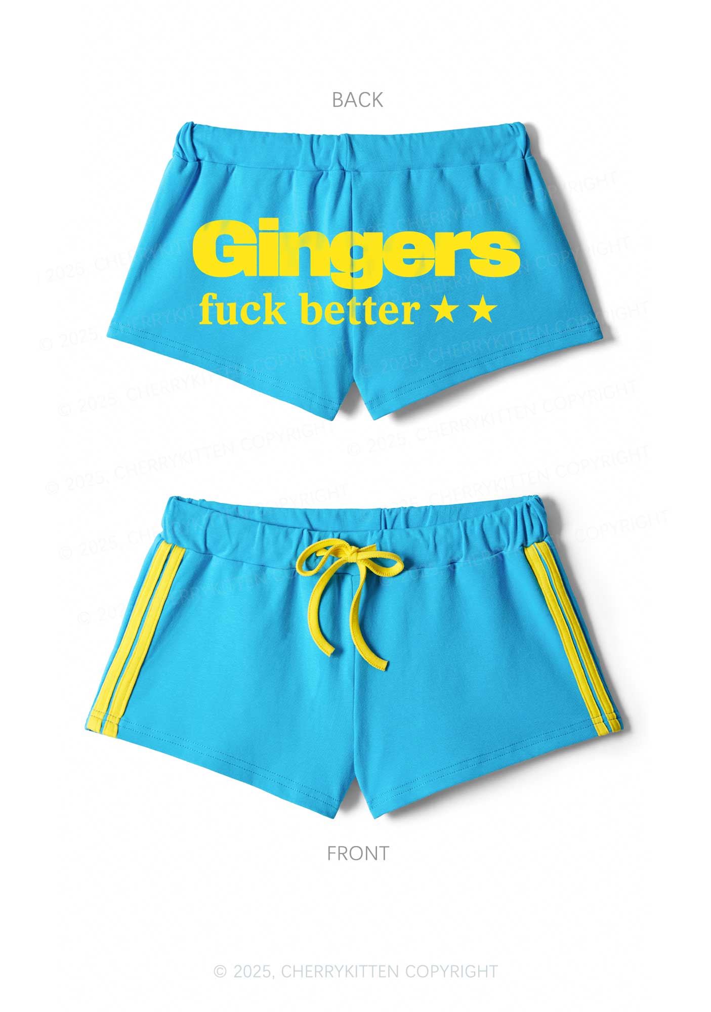 Gingers Fxxk Better Y2K Drawstring Mini Shorts Cherrykitten