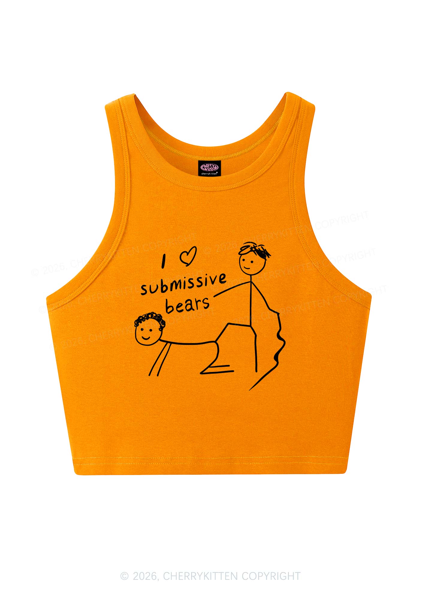 I Love S Bears Y2K Crop Tank Top Cherrykitten
