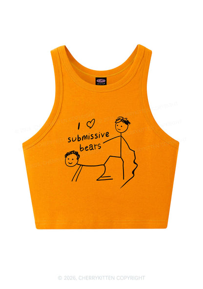 I Love S Bears Y2K Crop Tank Top Cherrykitten
