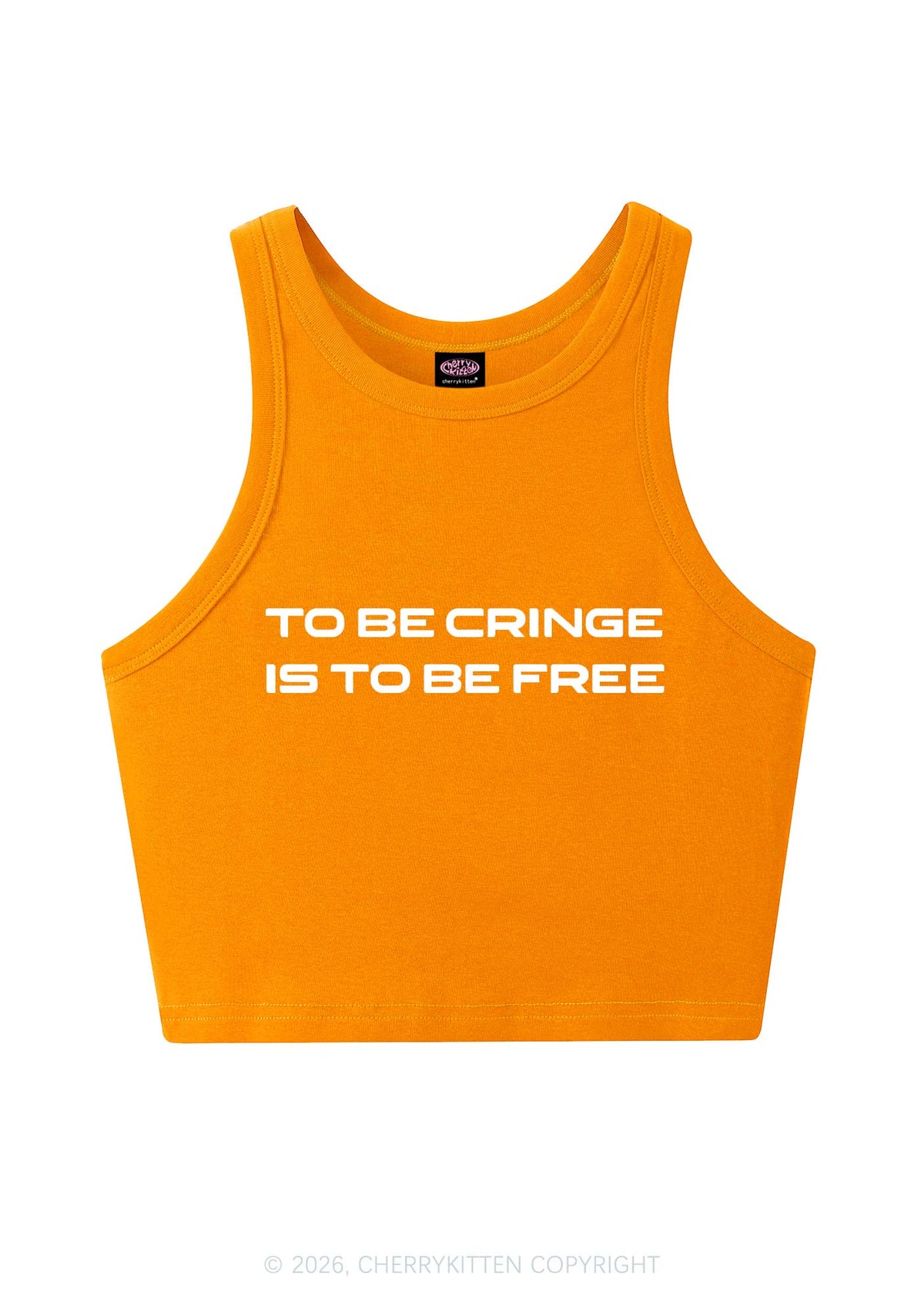To Be Cringe Is To Be Free Y2K Crop Tank Top Cherrykitten