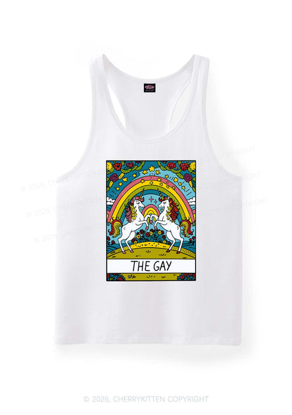 The Gay Unicorn Pride Y2K Men Racerback Tank Top Cherrykitten