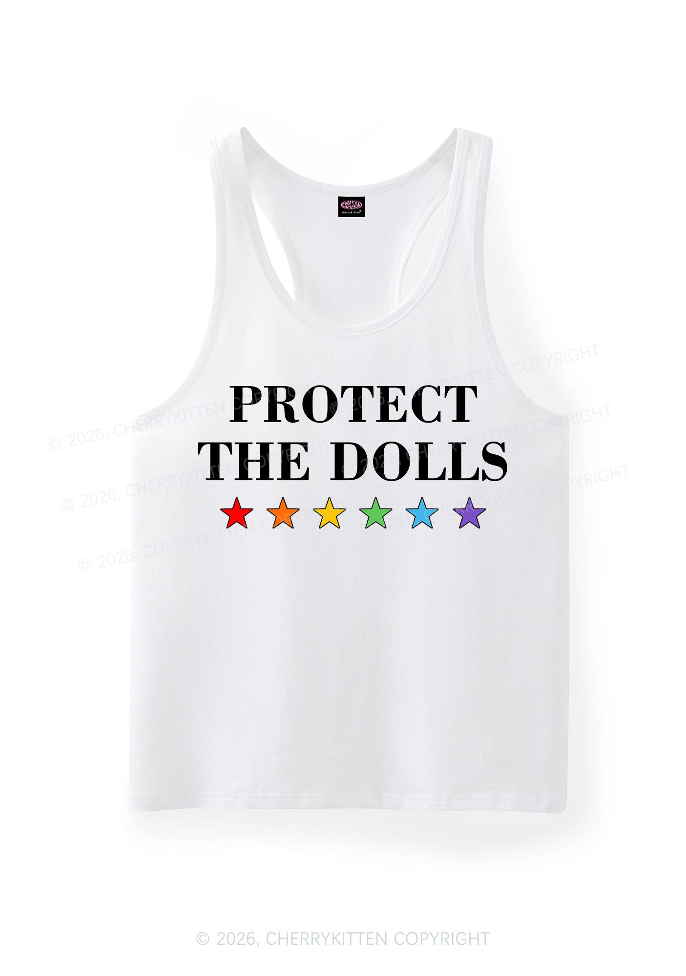 Protect The Dolls Pride Y2K Men Racerback Tank Top Cherrykitten