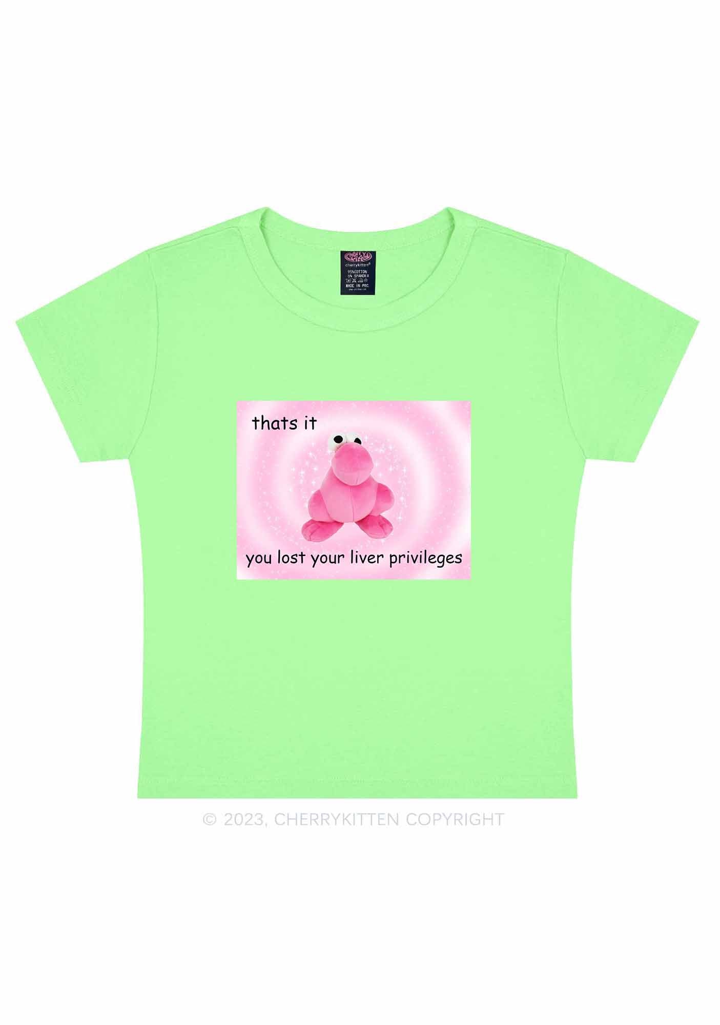 Lost Your Liver Privileges Y2K Baby Tee Cherrykitten