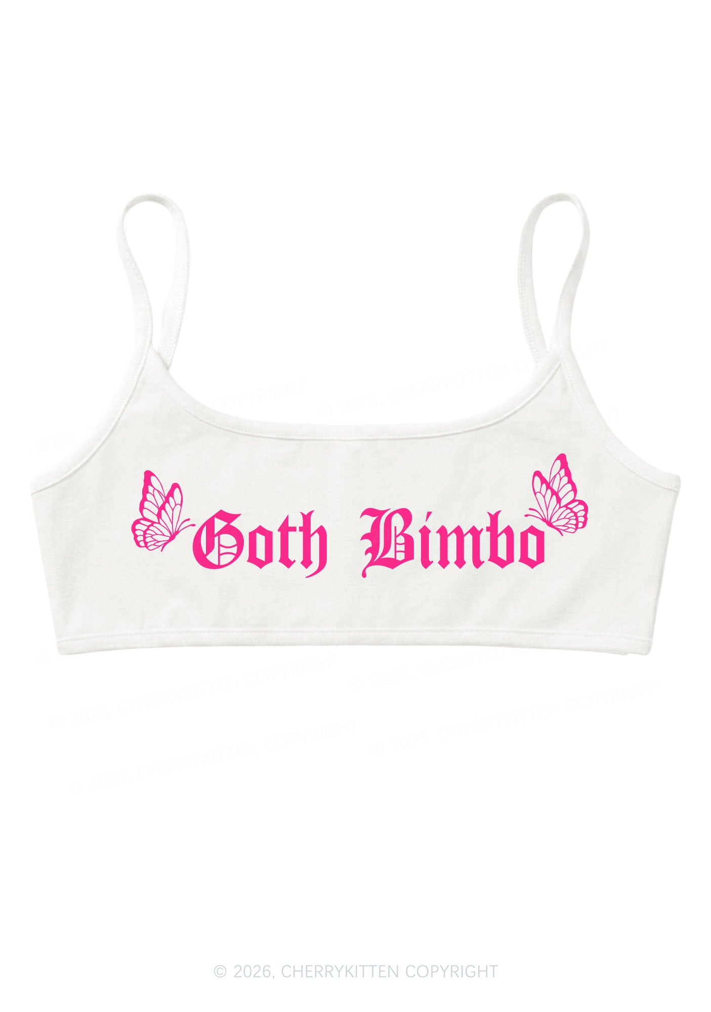 Goth Bimbo Y2K Super Crop Cami Cherrykitten