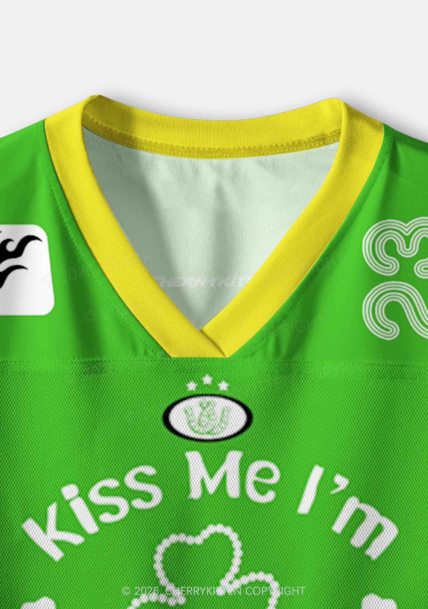 Custom Kiss Me Im Italian St Patricks Y2K Crop Sport Jersey Shirts Cherrykitten