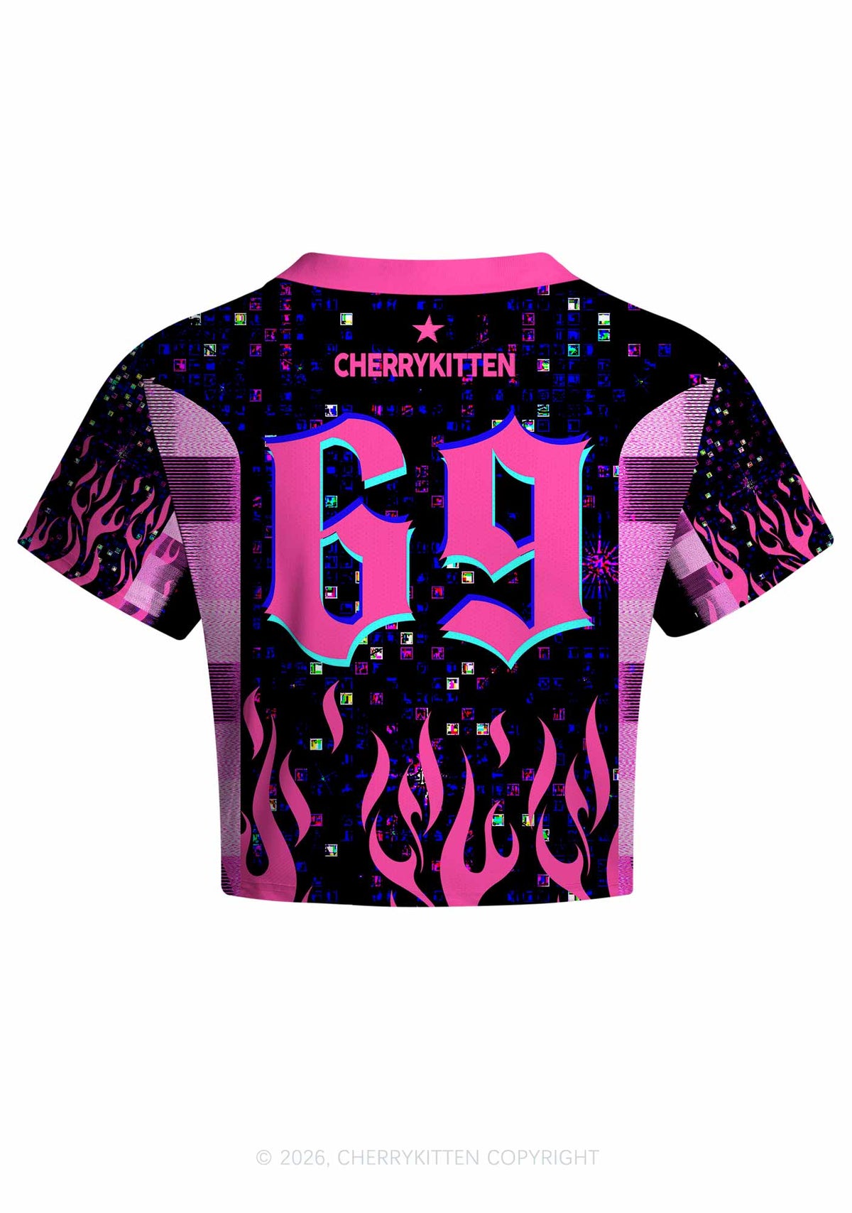 Hot Girls Listen To Dubstep Y2K Crop Football Jersey Shirts Cherrykitten