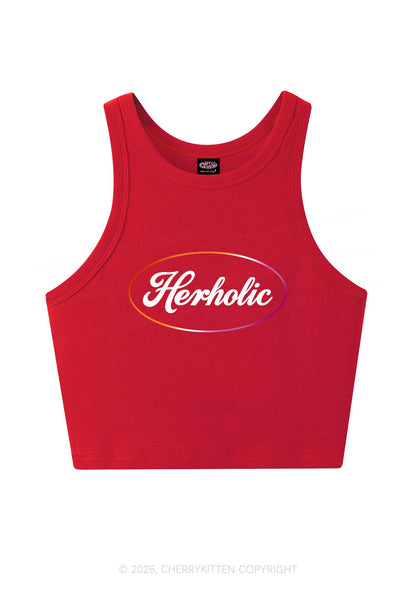 Herholic Lesbian Pride Y2K Crop Tank Top Cherrykitten