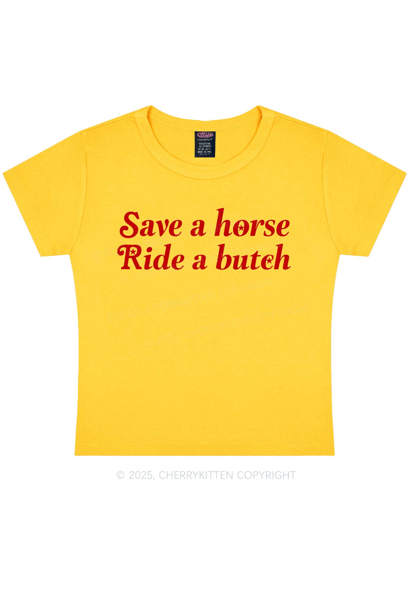Save Horse Ride Butch Y2K Baby Tee Cherrykitten