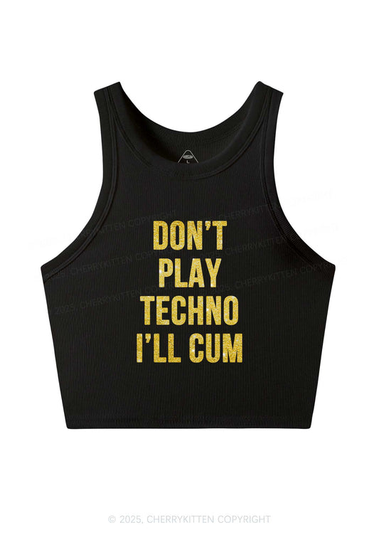 Glitter Dont Play Techno Y2K Crop Tank Top Cherrykitten