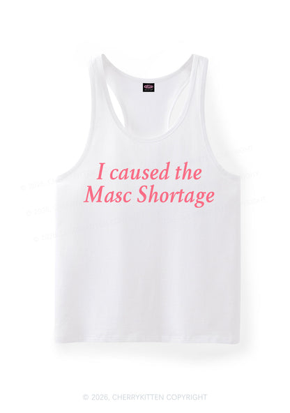 I Caused The Masc Shortage Pride Y2K Men Racerback Tank Top Cherrykitten