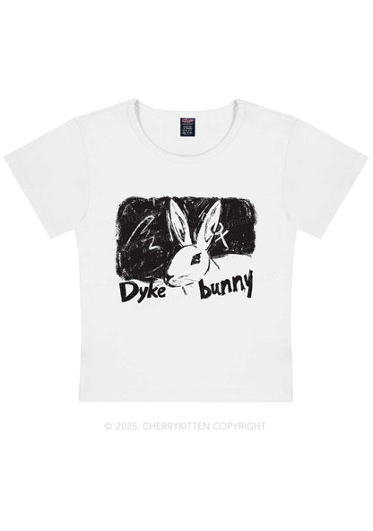 Dyke Bunny Y2K Baby Tee Cherrykitten
