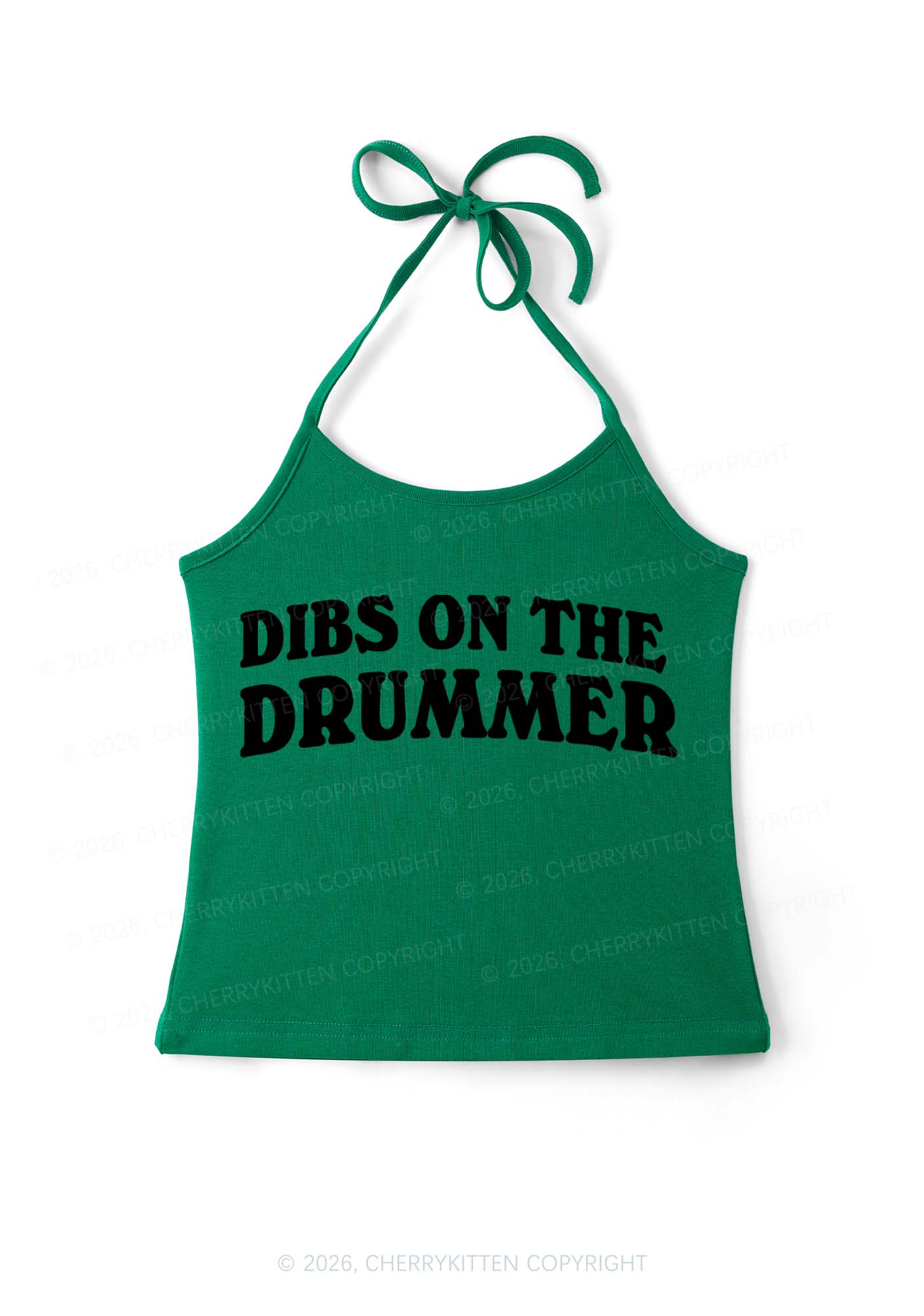 Dibs On The Drummer Y2K Halter Neck Cami Cherrykitten