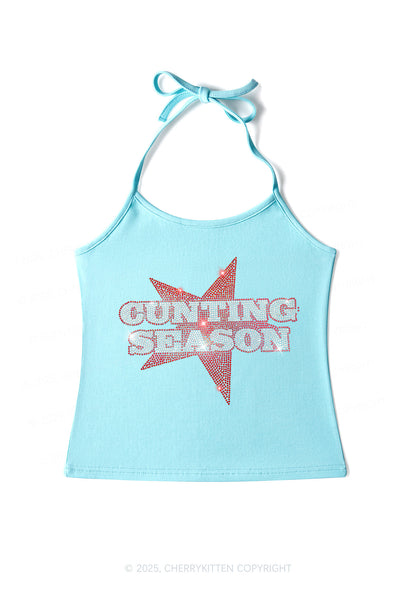 Rhinestone Cxxting Season Y2K Halter Neck Cami Cherrykitten