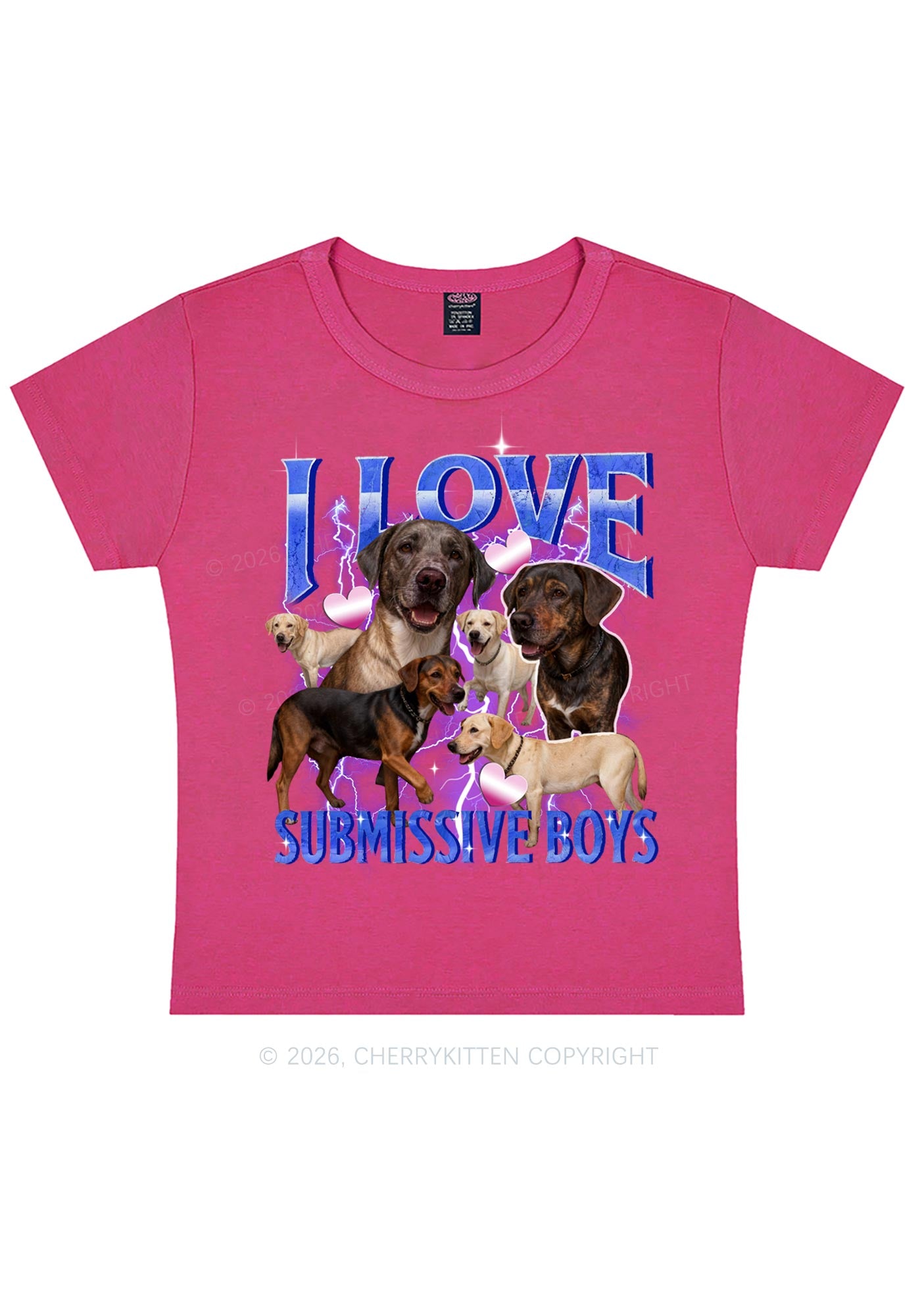 I Love S Dogs Y2K Baby Tee Cherrykitten