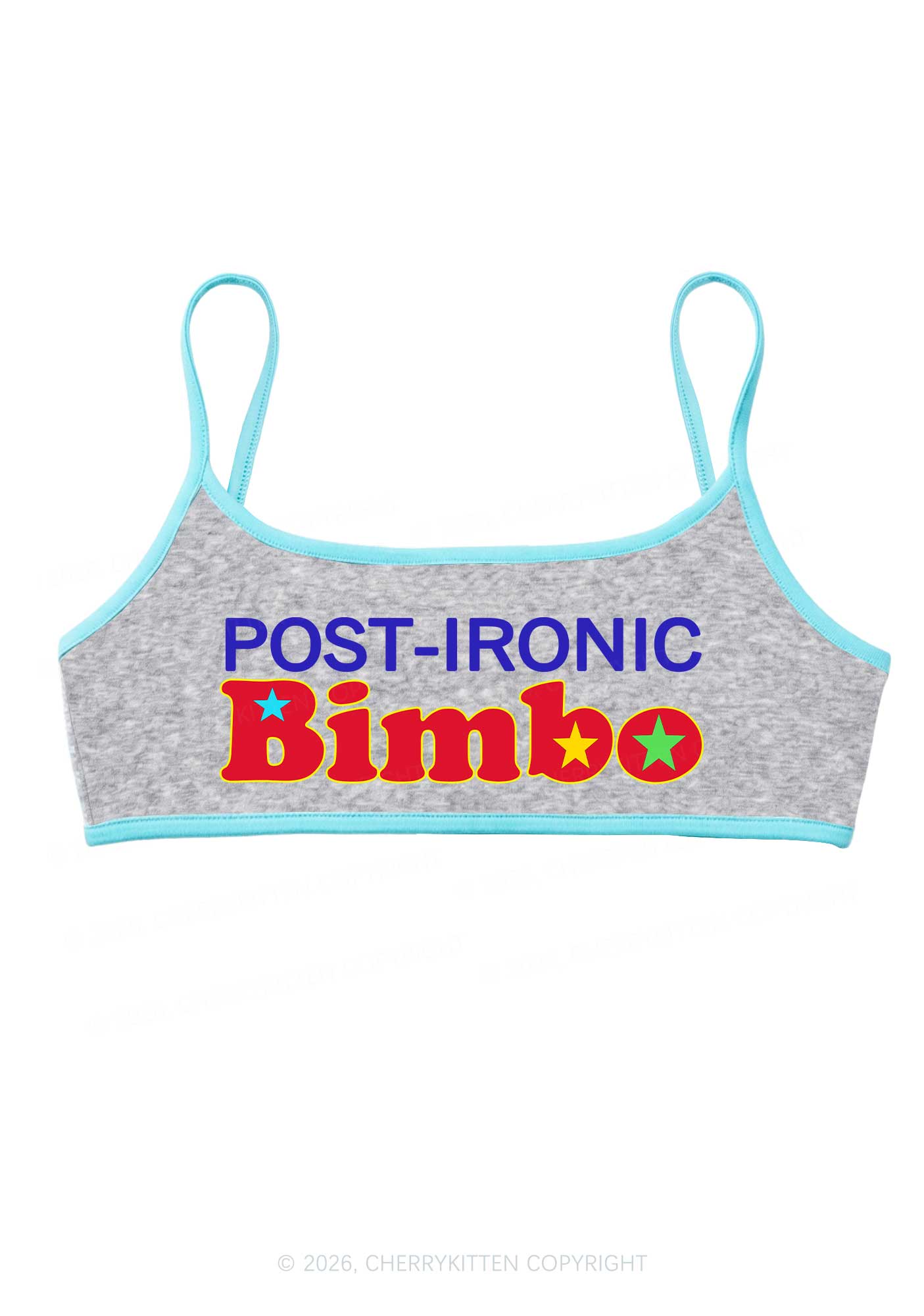 Post Ironic Bimbo Y2K Super Crop Cami Cherrykitten