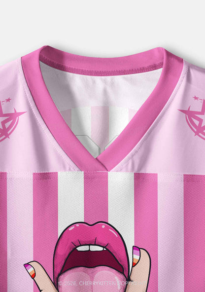 Lesbian Nails Lips Pride Y2K Crop Sport Jersey Shirts Cherrykitten