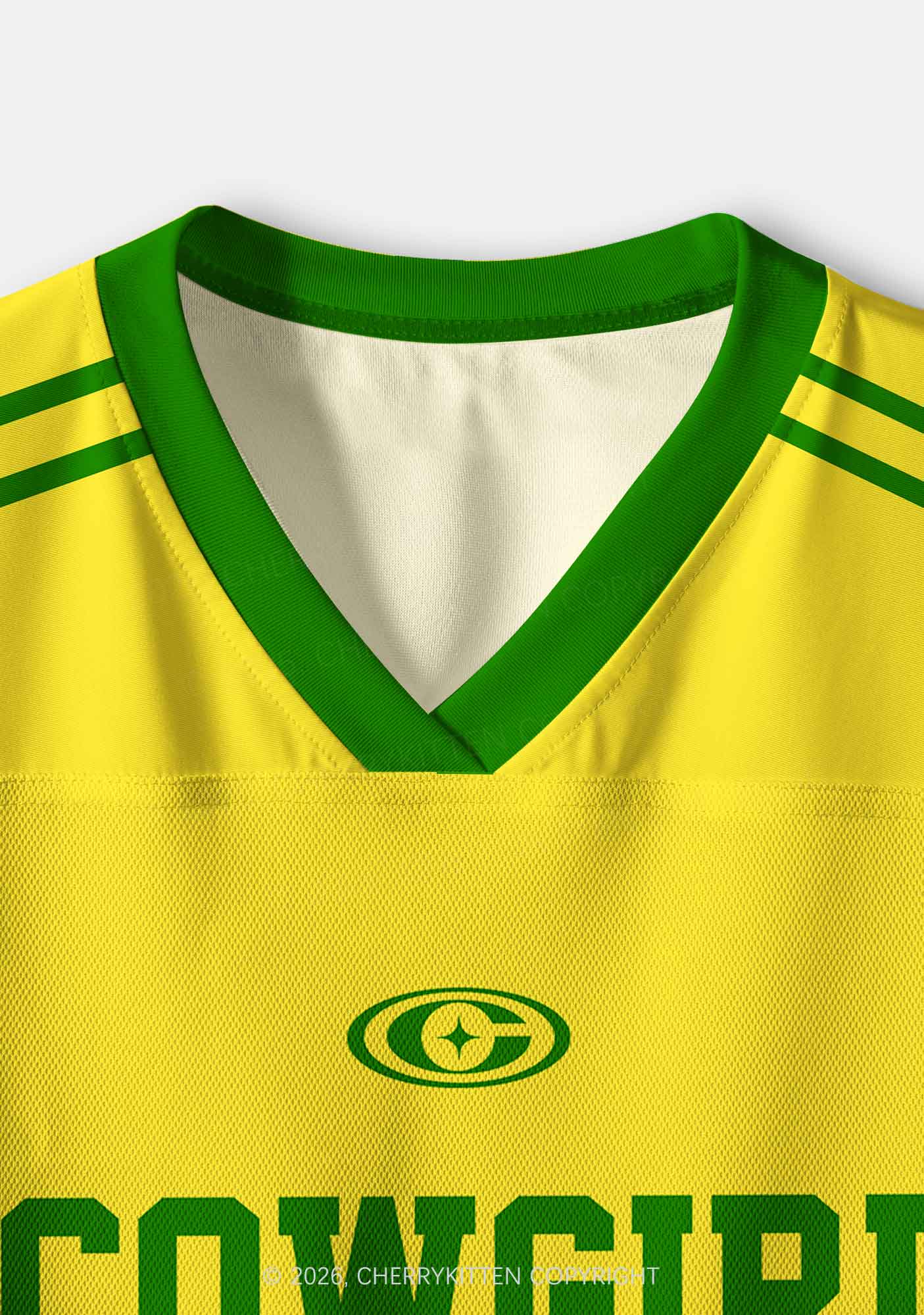 Yellow Cowgirl Wrangler Pride Y2K Crop Sport Jersey Shirts Cherrykitten