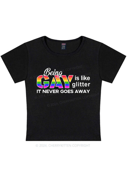 Curvy Being Gay Y2K Baby Tee Cherrykitten