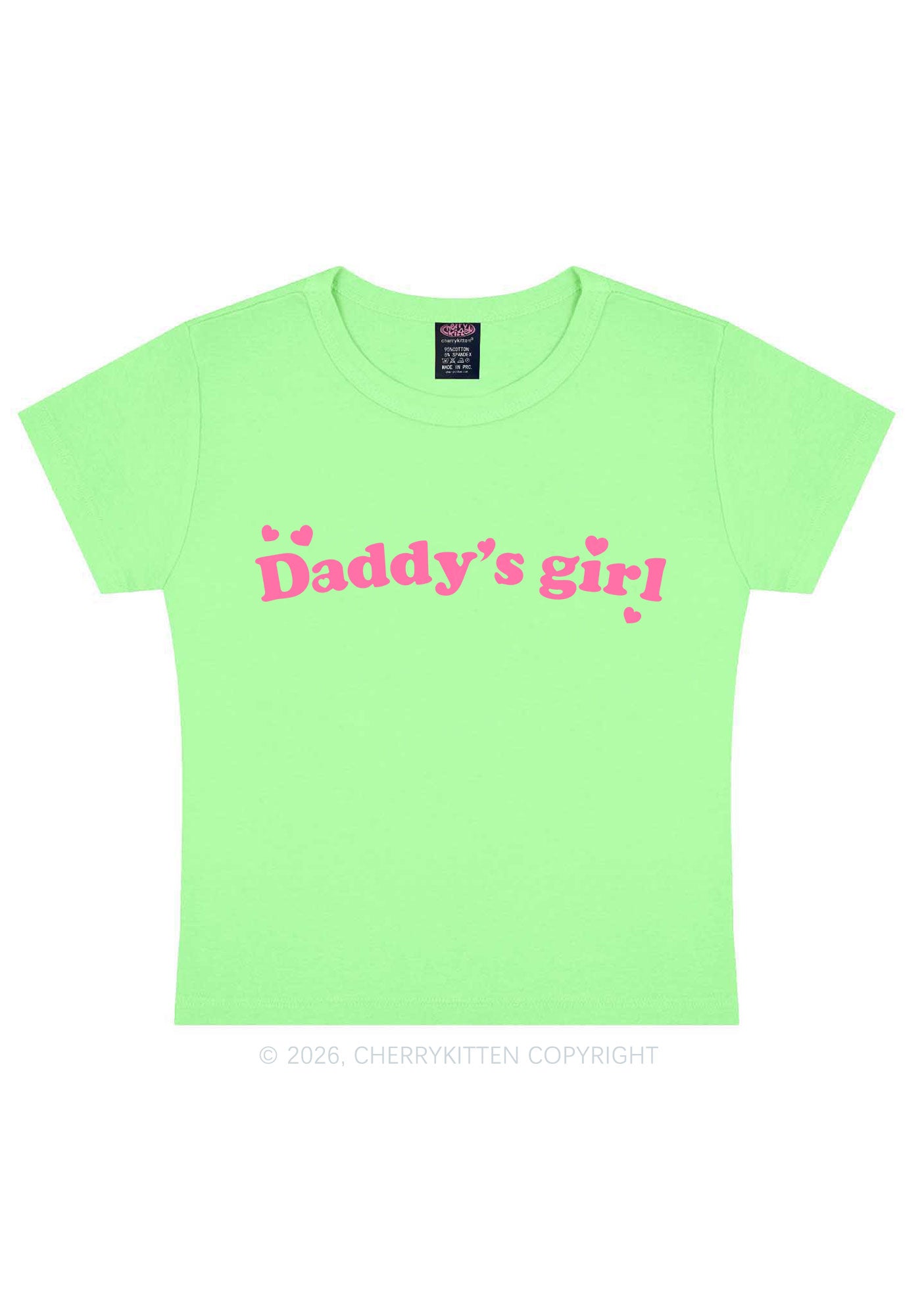 Daddys Girl Valentine's Day Y2K Baby Tee Cherrykitten