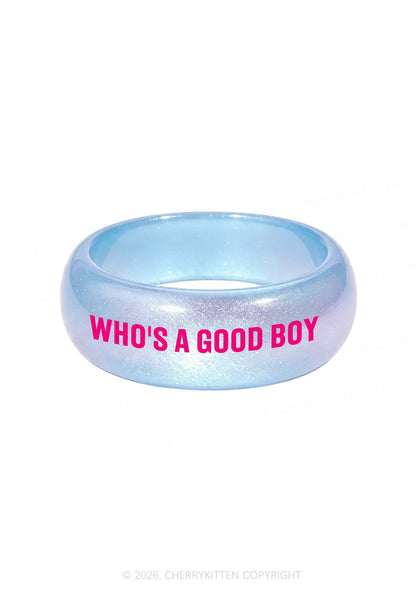 Whos A Good Boy Y2K Cuff Bangle Cherrykitten