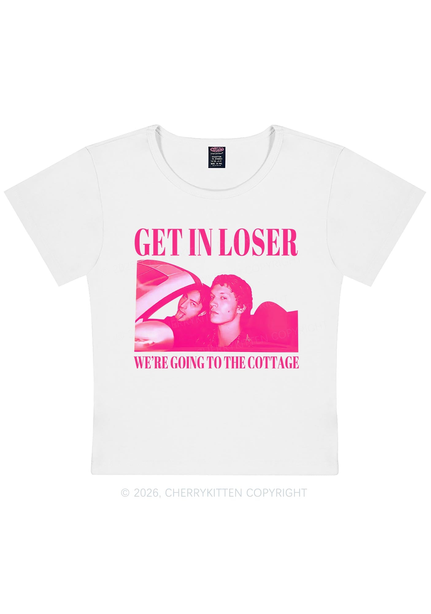 Get In Loser HR Y2K Baby Tee Cherrykitten