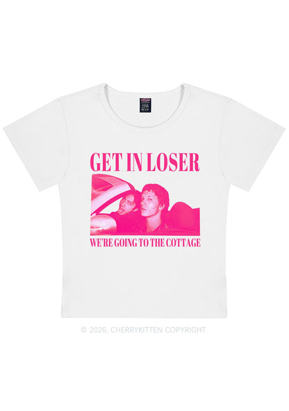 Get In Loser HR Y2K Baby Tee Cherrykitten