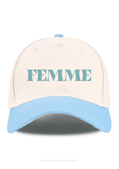 Embroidered Femme Pride Y2K Color Block Baseball Cap Cherrykitten