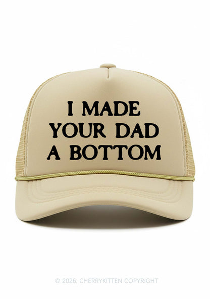 Made Your Dad A Bottom Pride Y2K Trucker Hat Cherrykitten