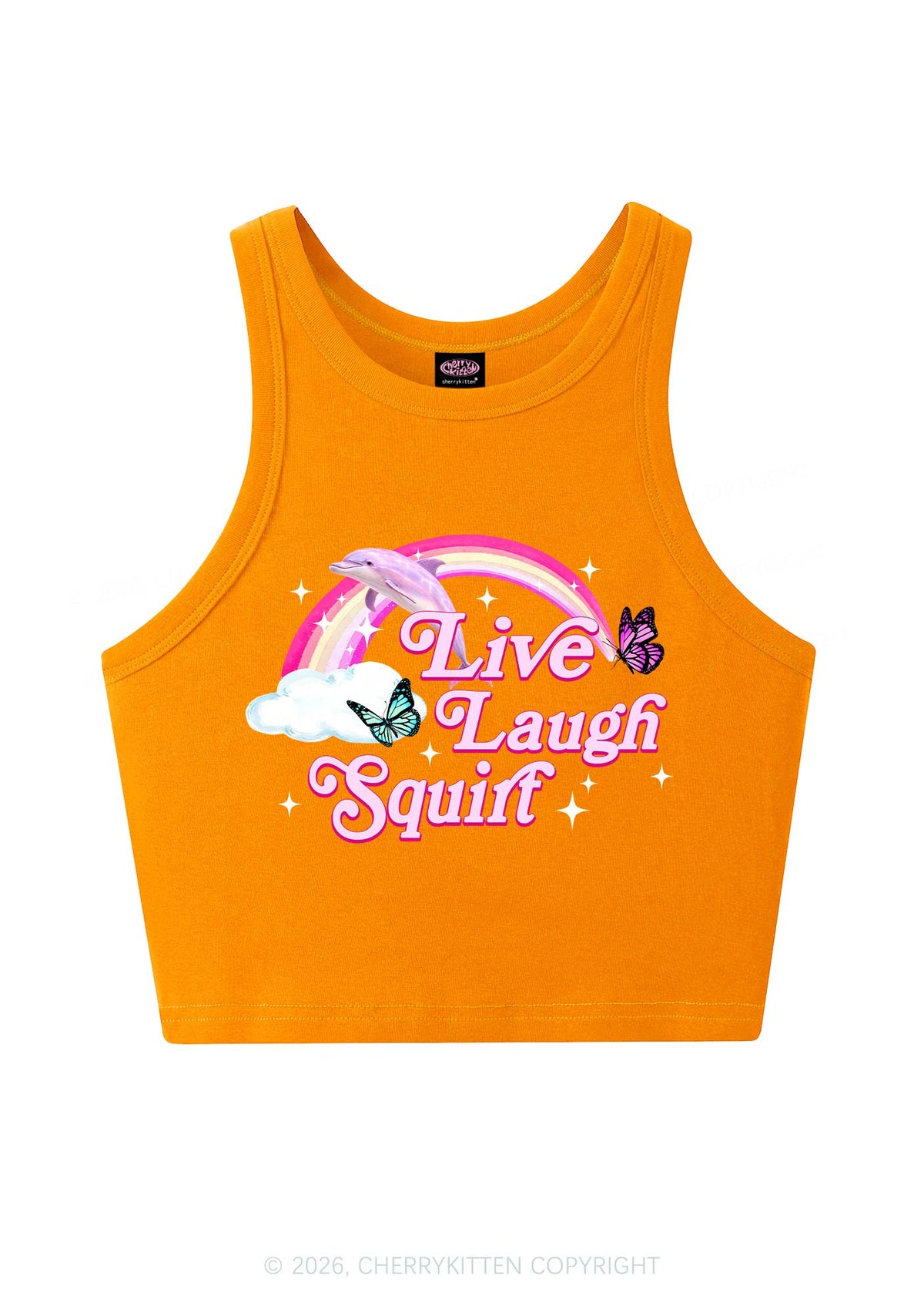 Live Laugh Squirt Y2K Crop Tank Top Cherrykitten