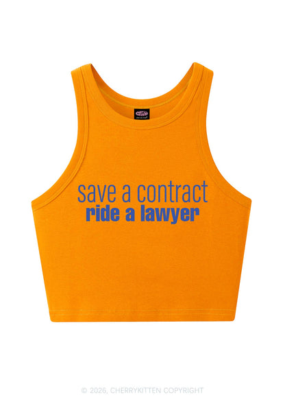 Save Contract Ride Lawyer Y2K Crop Tank Top Cherrykitten