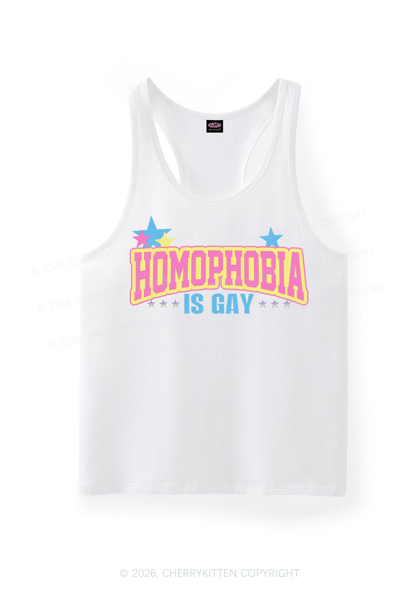 Homophobia Is Gay Pride Y2K Men Racerback Tank Top Cherrykitten