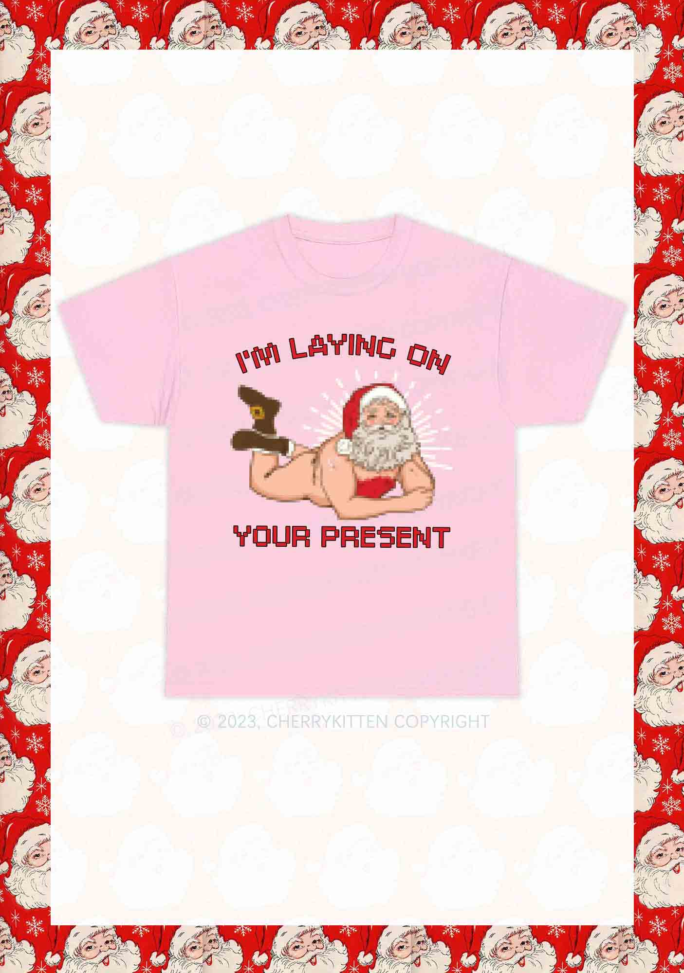 I'm Laying On Your Present Christmas Y2K Chunky Shirt Cherrykitten