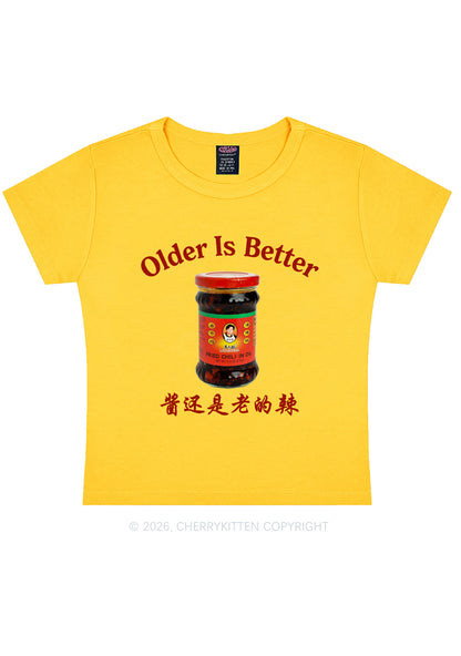 Older Is Better Y2K Baby Tee Cherrykitten