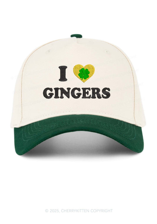 Embroidered I Love Gingers St Patricks Y2K Color Block Baseball Cap Cherrykitten