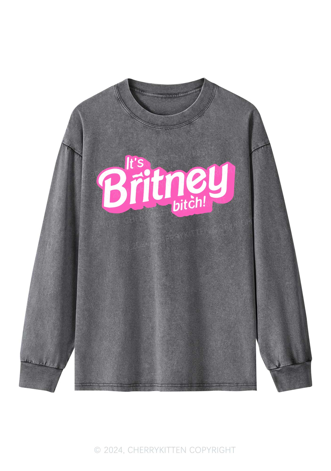 It's Britney Bixch Y2K Washed Long Sleeves Cherrykitten