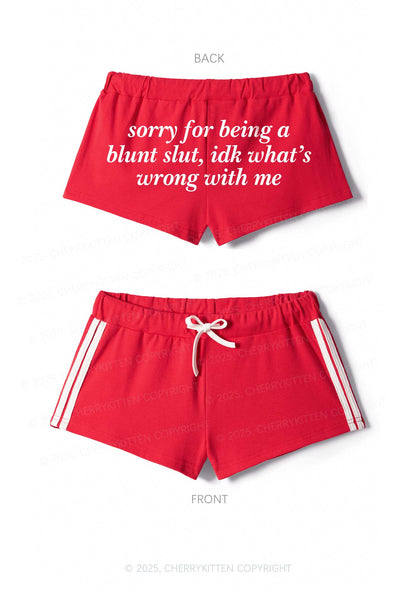 Sorry For Being A Blunt Slxt Y2K Drawstring Mini Shorts Cherrykitten