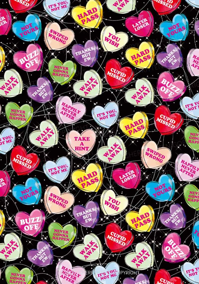 Anti Romantic Candy Y2K Valentine's Day Fleece Long Sleeve Pajama Set Cherrykitten