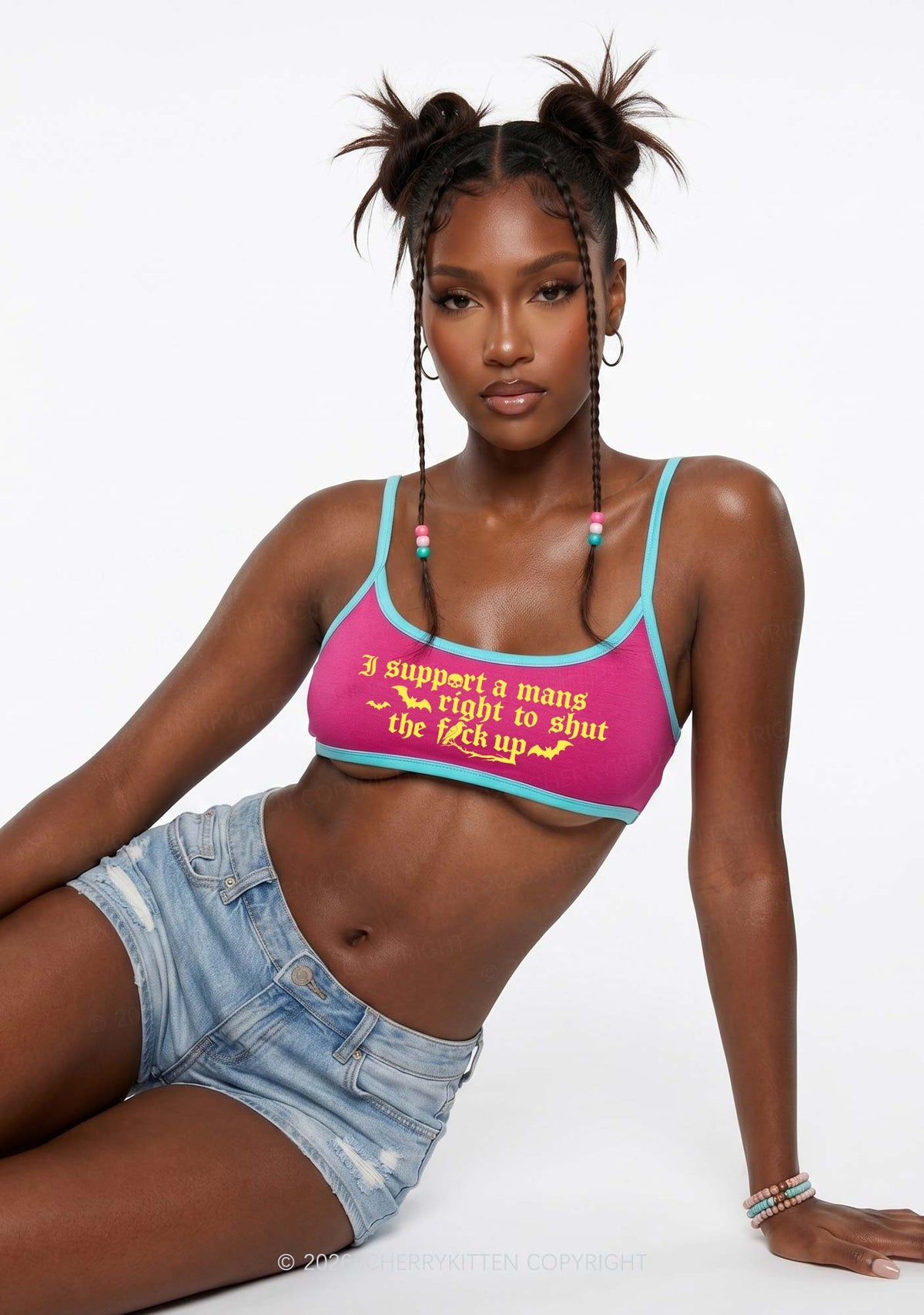 Halloween Gothic Support Mans Right Y2K Super Crop Cami Cherrykitten