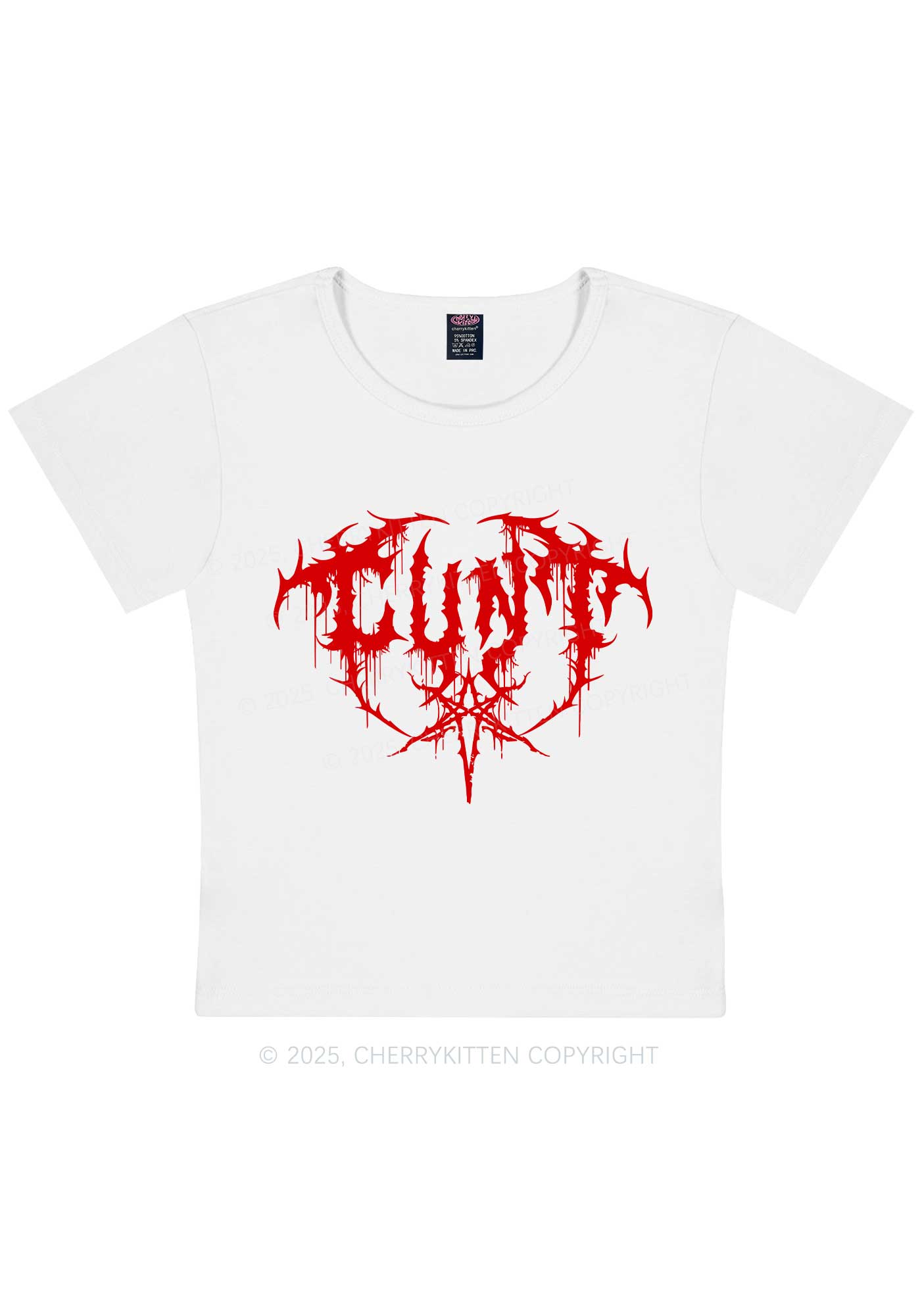 Halloween Punk Cxxt Y2K Baby Tee Cherrykitten