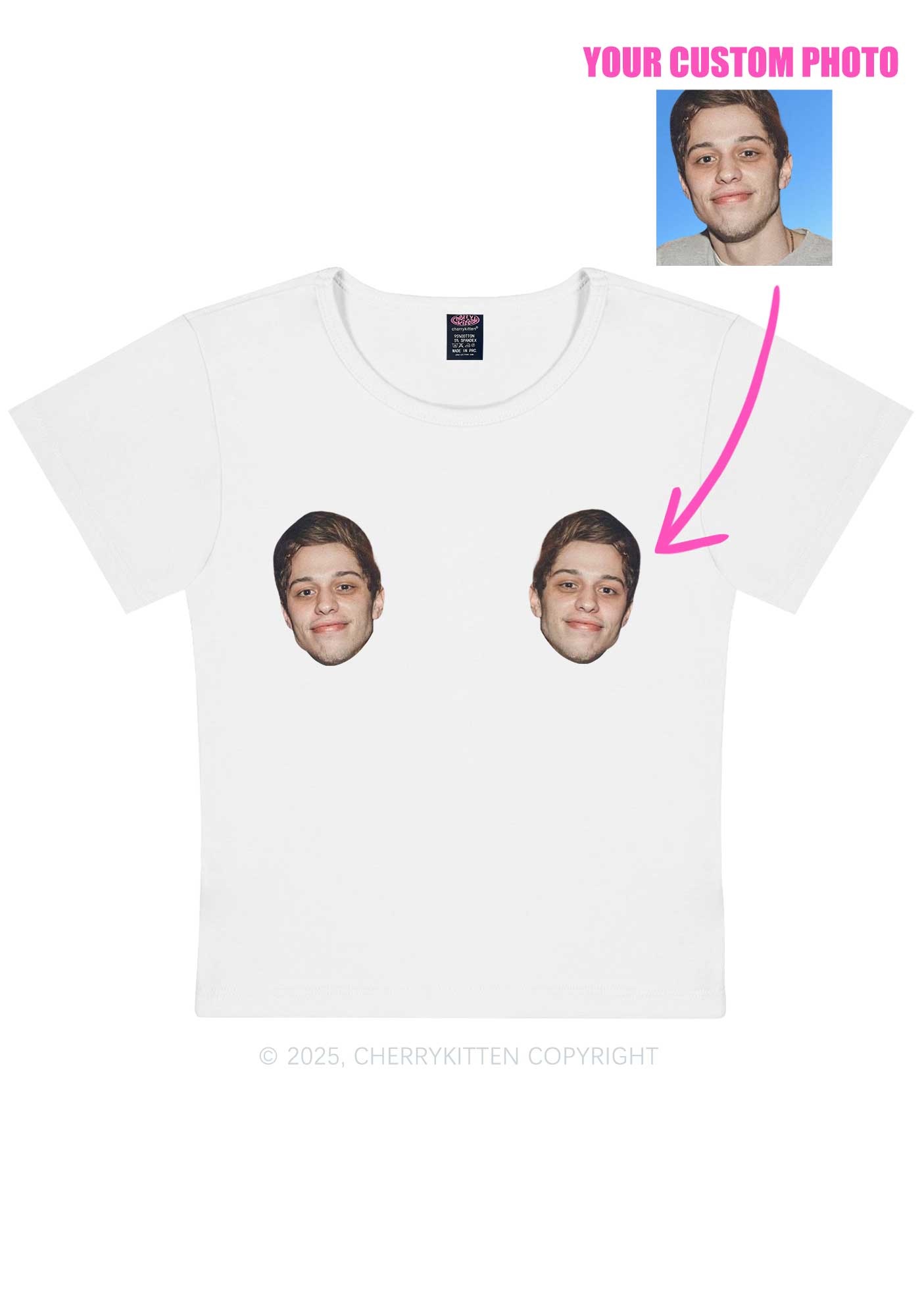 Custom Double Face Y2K Baby Tee Cherrykitten